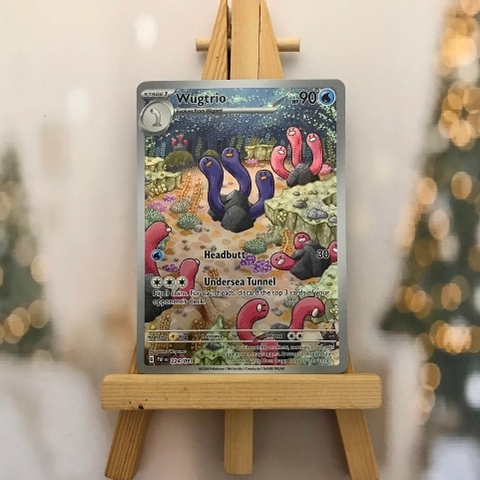 Thẻ hình Pokemon Wugtrio 224/091- Bài lẻ Paldean Fates Illustration Rare tiếng Anh chính hãng