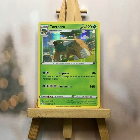 Thẻ hình Pokemon Torterra 008/172 - Lá bài Sword & Shield: Brilliant Stars Holo Rare Reverse Holo tiếng Anh chính hãng