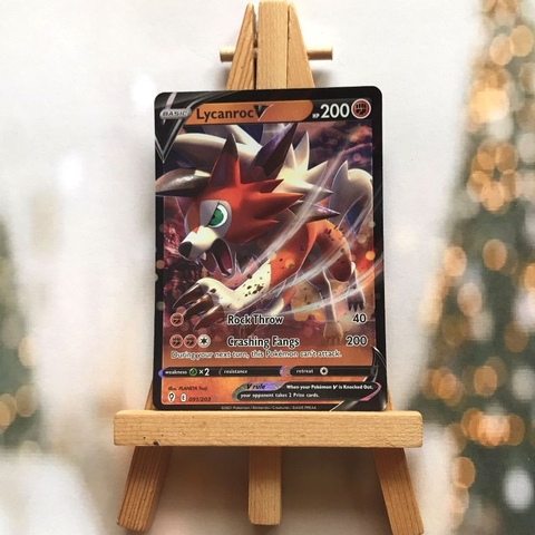 Thẻ hình Pokemon Lycanroc V 091/203 - Lá bài lẻ Evolving Skies Ultra Rare tiếng Anh chính hãng