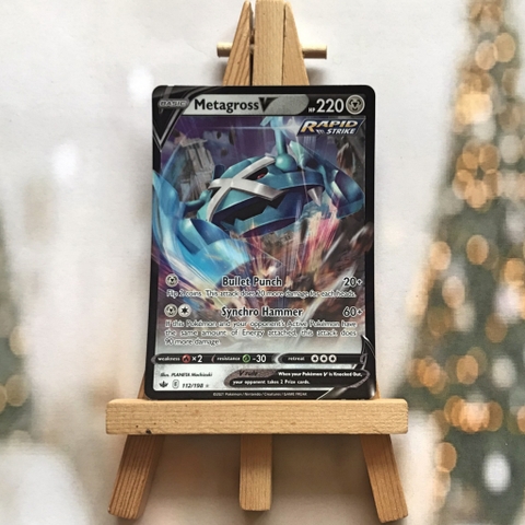 Thẻ hình Pokemon Metagross V 112/198 - Lá bài lẻ Chilling Reign Ultra Rare tiếng Anh chính hãng