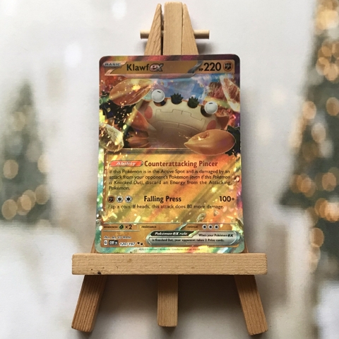 Thẻ hình Pokemon Klawf ex 120/197 - Lá bài lẻ Obsidian Flames Ultra Rare tiếng Anh chính hãng