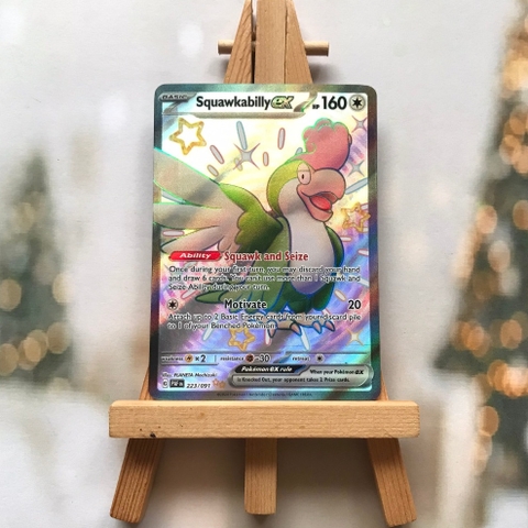 Thẻ hình Pokemon Squawkabilly ex 223/091 - Lá bài Scarlet & Violet: Paldean Fates Shiny Ultra Rare tiếng Anh chính hãng