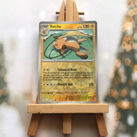 Thẻ hình Pokemon Raichu 052/162 - Lá bài lẻ Temporal Forces Common Reverse Holo tiếng Anh chính hãng