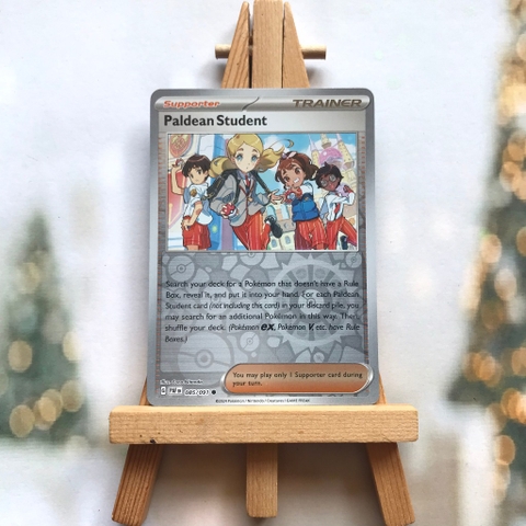 Thẻ hình Pokemon Paldean Student 085/091 - Lá bài lẻ Paldean Fates Common Reverse Holo tiếng Anh chính hãng
