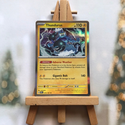 Thẻ hình Pokemon Thundurus 070/197 - Lá bài lẻ Obsidian Flames Rare Reverse Holo tiếng Anh chính hãng