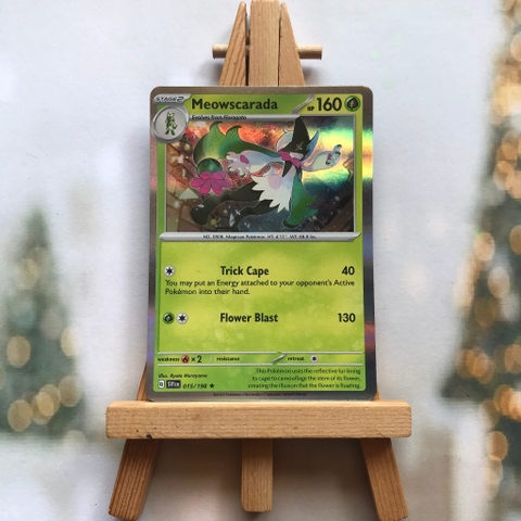 Thẻ hình Pokemon Meowscarada 015/198 - Lá bài lẻ Scarlet & Violet Base Set Holo Rare Reverse Holo Promo tiếng Anh chính hãng