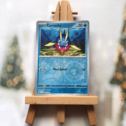Thẻ hình Pokemon Carvanha 042/162 - Lá bài lẻ Temporal Forces Common Reverse Holo tiếng Anh chính hãng