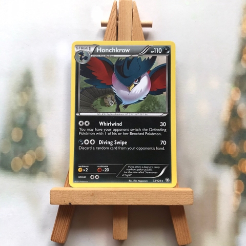 Thẻ hình Pokemon Honchkrow 73/124 - Lá bài lẻ Rare Reverse Holo tiếng Anh chính hãng