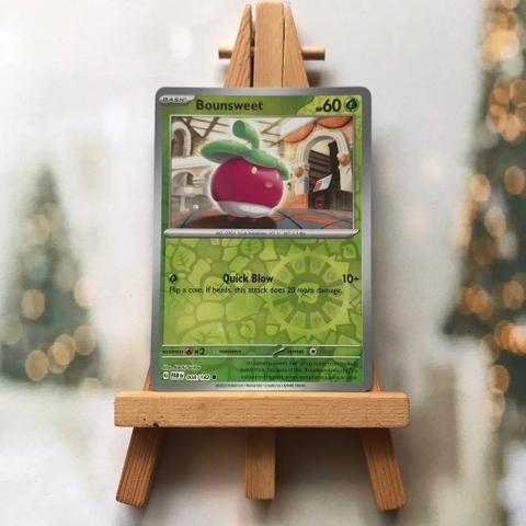 Thẻ hình Pokemon Bounsweet 008/182 - Lá bài lẻ Paradox Rift Common Reverse Holo tiếng Anh chính hãng