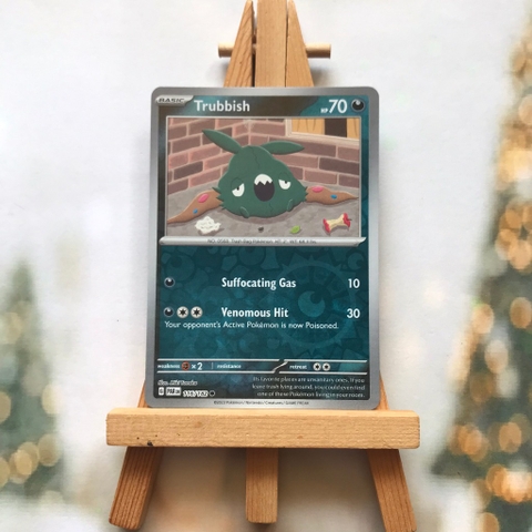 Thẻ hình Pokemon Trubbish 116/182 - Lá bài lẻ Paradox Rift Common Reverse Holo tiếng Anh chính hãng