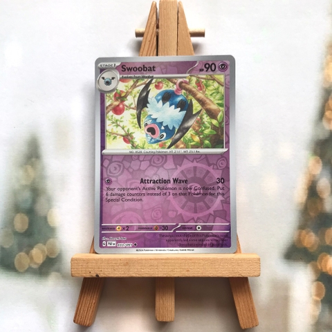 Thẻ hình Pokemon Swoobat 033/091 - Lá bài lẻ Paldean Fates Uncommon Reverse Holo tiếng Anh chính hãng