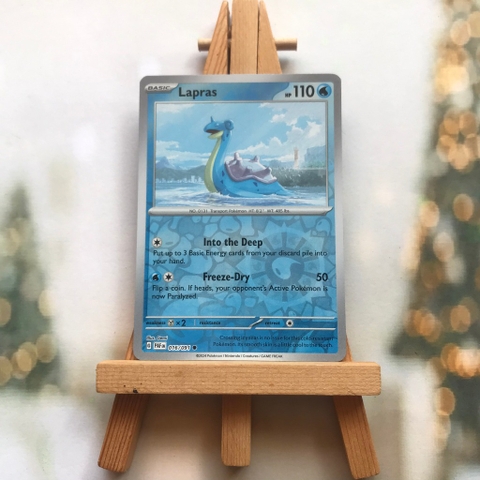 Thẻ hình Pokemon Lapras 016/091 - Lá bài lẻ Paldean Fates Common Reverse Holo tiếng Anh chính hãng