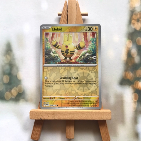 Thẻ hình Pokemon Elekid 059/182 - Lá bài lẻ Paradox Rift Common Reverse Holo tiếng Anh chính hãng