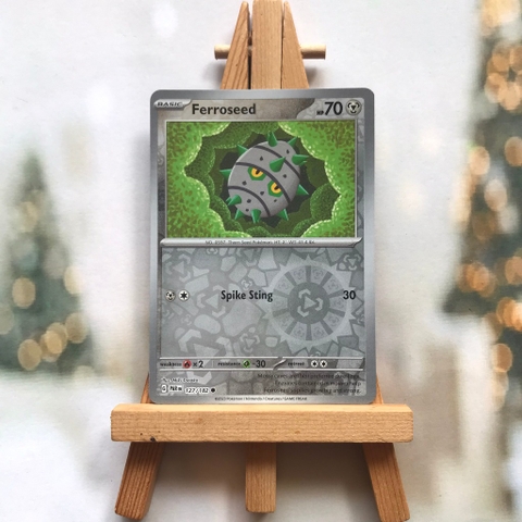 Thẻ hình Pokemon Ferroseed 127/182 - Lá bài lẻ Paradox Rift Common Reverse Holo tiếng Anh chính hãng