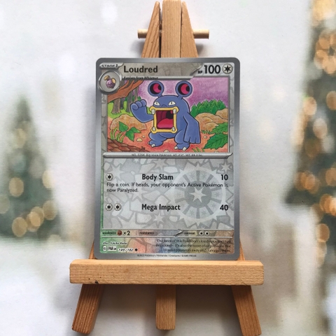 Thẻ hình Pokemon Loudred 149/182 - Lá bài lẻ Paradox Rift Common Reverse Holo tiếng Anh chính hãng