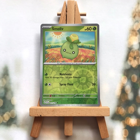 Thẻ hình Pokemon Smoliv 021/198 - Lá bài lẻ Scarlet & Violet Base Set Common Reverse Holo tiếng Anh chính hãng