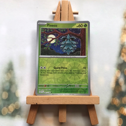 Thẻ hình Pokemon Pineco 001/198 - Lá bài lẻ Scarlet & Violet Base Set Common Reverse Holo tiếng Anh chính hãng