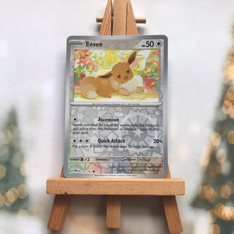 Thẻ hình Pokemon Eevee 135/167 - Lá bài lẻ Scarlet & Violet Twilight Masquerade Common Reverse Holo tiếng Anh chính hãng