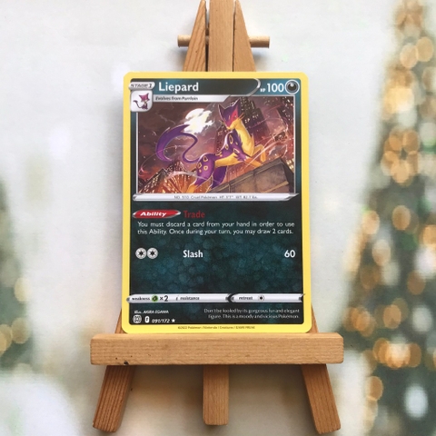 Thẻ hình Pokemon Liepard 091/172 - Lá bài lẻ Sword & Shield: Brilliant Stars Rare tiếng Anh chính hãng