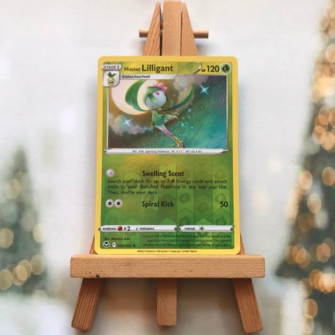 Thẻ hình Pokemon Hisuian Lilligant 010/195 -Lá bài lẻ Sword&Shield Silver Tempest Rare Reverse Holo tiếng Anh chính hãng
