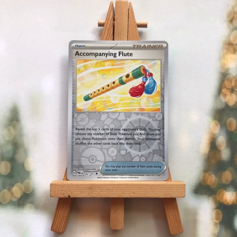 Thẻ hình Pokemon Accompanying Flute 142/167 - Lá bài SVE Twilight Masquerade Uncommon Reverse Holo tiếng Anh chính hãng