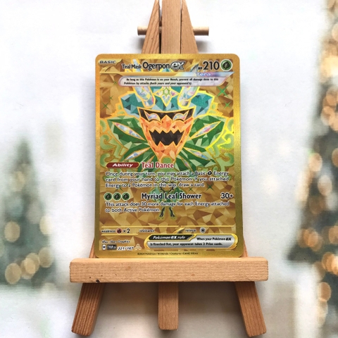 Thẻ hình Pokemon Teal Mask Ogerpon ex 221/167 - Lá bài lẻ Twilight Masquerade Gold Secret Rare tiếng Anh chính hãng