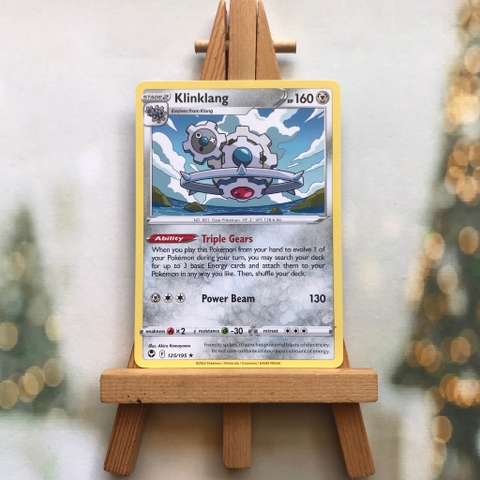 Thẻ hình Pokemon Klinklang 125/195 - Lá bài lẻ Silver Tempest Rare tiếng Anh chính hãng