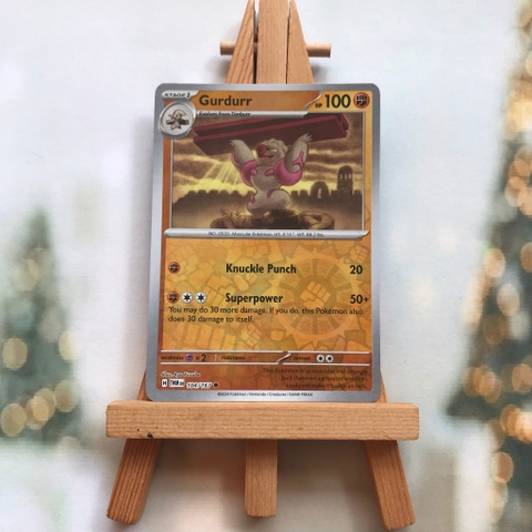 Thẻ hình Pokemon Gurdurr 104/167 - Lá bài Scarlet&Violet Twilight Masquerade Common Reverse Holo tiếng Anh chính hãng