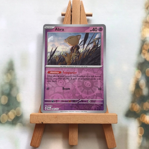 Thẻ hình Pokemon Abra 080/167 - Lá bài Scarlet&Violet Twilight Masquerade Common Reverse Holo tiếng Anh chính hãng