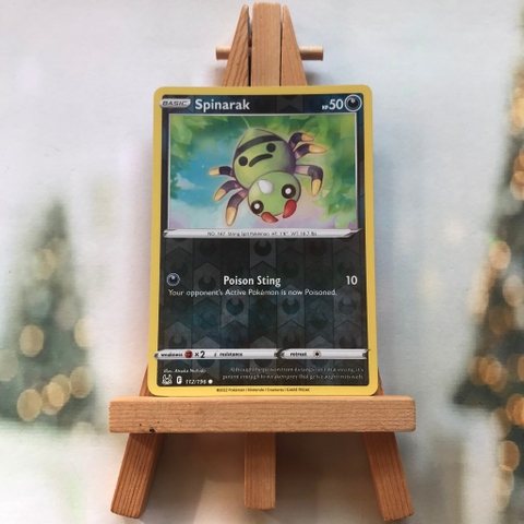 Thẻ hình Pokemon Spinarak 112/196 - Lá bài Sword & Shield: Lost Origin Common Reverse Holo tiếng Anh chính hãng