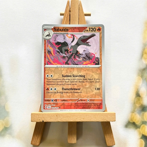 Thẻ hình Pokemon Salazzle 024/142 - Lá bài lẻ Stellar Crown Uncommon Reverse Holo tiếng Anh chính hãng
