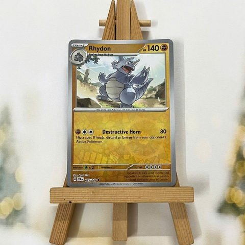 Thẻ hình Pokemon Rhydon 075/142 - Lá bài lẻ Stellar Crown Common Reverse Holo tiếng Anh chính hãng