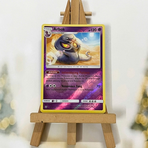 Thẻ hình Pokemon Arbok 37/73 - Lá bài Shining Legends Uncommon Reverse Holo tiếng Anh chính hãng