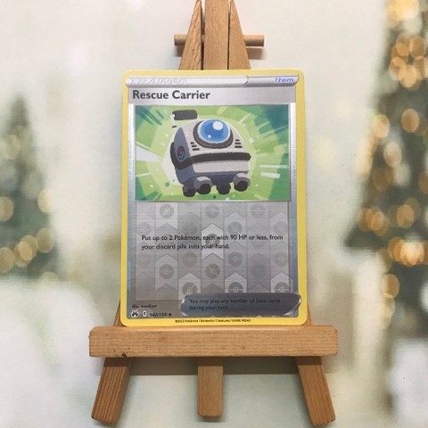 Thẻ hình Pokemon Rescue Carrier 142/159 - Lá bài Sword & Shield Crown Zenith Uncommon Reverse Holo tiếng Anh