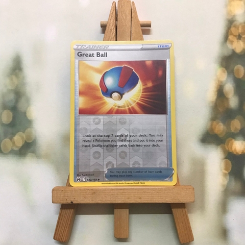 Thẻ hình Pokemon Great Ball 132/159 - Lá bài Crown Zenith Uncommon Reverse Holo tiếng Anh chính hãng