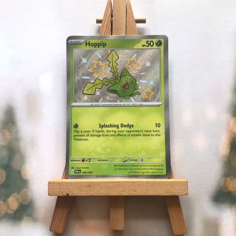 Thẻ hình Pokemon Hoppip 096/091 - Lá bài lẻ Paldean Fates Shiny Rare tiếng Anh chính hãng