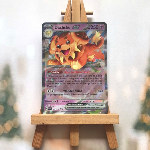 Thẻ hình Pokemon Dachsbun ex 067/142 - Lá bài lẻ Stellar Crown Ultra Rare tiếng Anh chính hãng