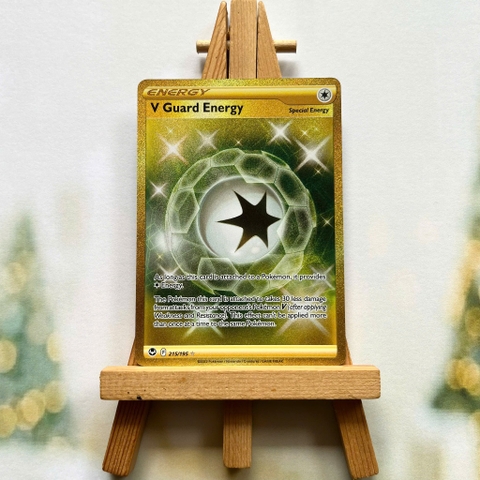Thẻ hình Pokemon V Guard Energy 215/195 - Lá bài lẻ Silver Tempest Secret Rare tiếng Anh chính hãng