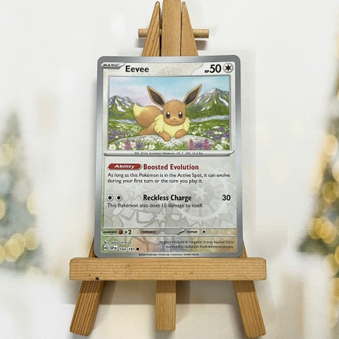Thẻ hình Pokemon Eevee 143/191 - Lá bài lẻ Surging Sparks Common Reverse Holo tiếng Anh chính hãng