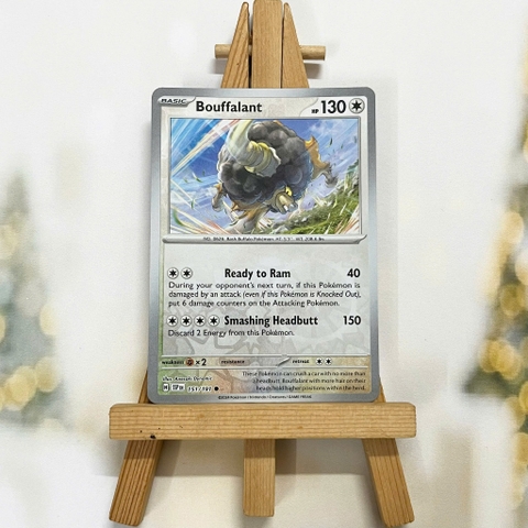 Thẻ hình Pokemon Bouffalant 151/191 - Lá bài lẻ Surging Sparks Common Reverse Holo tiếng Anh chính hãng