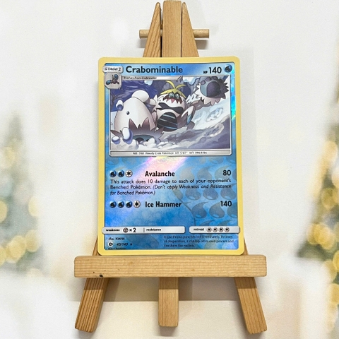 Thẻ hình Pokemon Crabominable 43/149 - Lá bài lẻ Sun & Moon (Base Set) Rare Reverse Holo tiếng Anh chính hãng