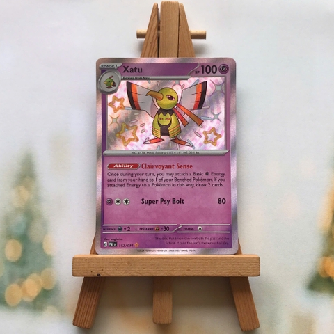 Thẻ hình Pokemon Xatu 152/091 - Lá bài lẻ Paldean Fates Shiny Rare chính hãng