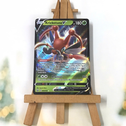 Thẻ hình Pokemon Kricketune V 006/163 - Lá bài lẻ Battle Style Ultra Rare tiếng Anh chính hãng