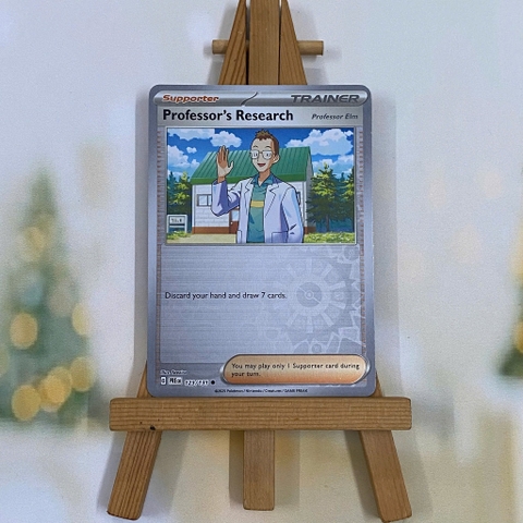 Thẻ hình Pokemon Professor's Research Elm 123/131 - Lá bài lẻ Prismatic Evolutions Common Reverse Holo tiếng Anh chính hãng