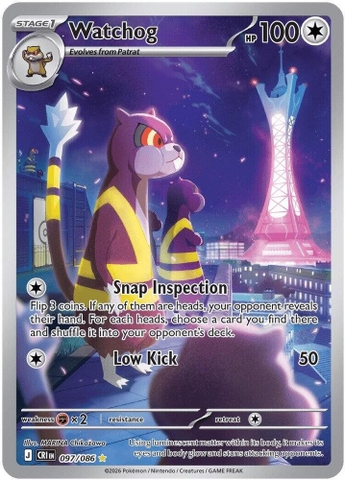 Thẻ hình Pokemon Watchog 097/086 - Lá bài lẻ Chaos Rising Illustration Rare tiếng Anh chính hãng