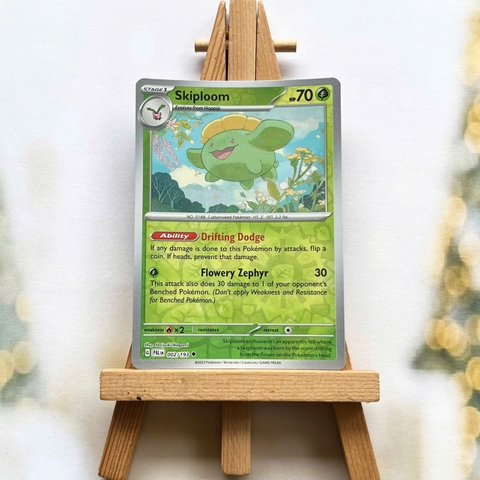 Thẻ hình Pokemon Skiploom 002/193 - Lá bài lẻ Paldea Evolved Uncommon Reverse Holo tiếng Anh chính hãng
