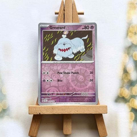 Thẻ hình Pokemon Greavard 070/142 - Lá bài lẻ Stellar Crown Common Reverse Holo tiếng Anh chính hãng