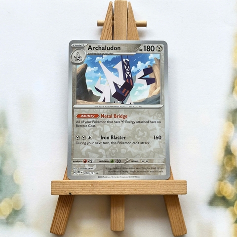 Thẻ hình Pokemon Archaludon 070/131 - Lá bài lẻ Prismatic Evolutions Rare Reverse Holo tiếng Anh chính hãng