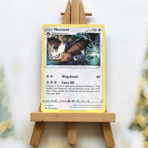 Thẻ hình Pokemon Noctowl 144/202 - Lá bài lẻ Sword & Shield Base Set Rare tiếng Anh chính hãng