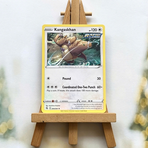 Thẻ hình Pokemon Kangaskhan 204/264 - Lá bài lẻ Fusion Strike Rare tiếng Anh chính hãng
